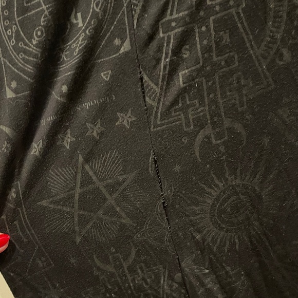 Killstar Black Maxi Skirt with Occult Patterns - Picture 4 of 9